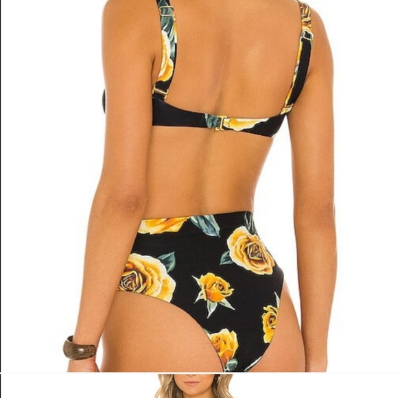 WeWoreWhat Sorrento Top Riviera Bottom Bikini Set Black Rose - Picture 8 of 14